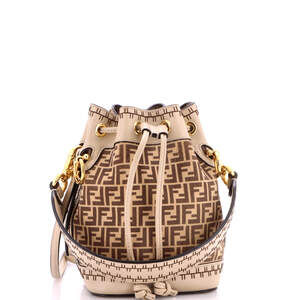 Fendi Mon Tresor Bucket Bag Zucca Suede #240486F13B